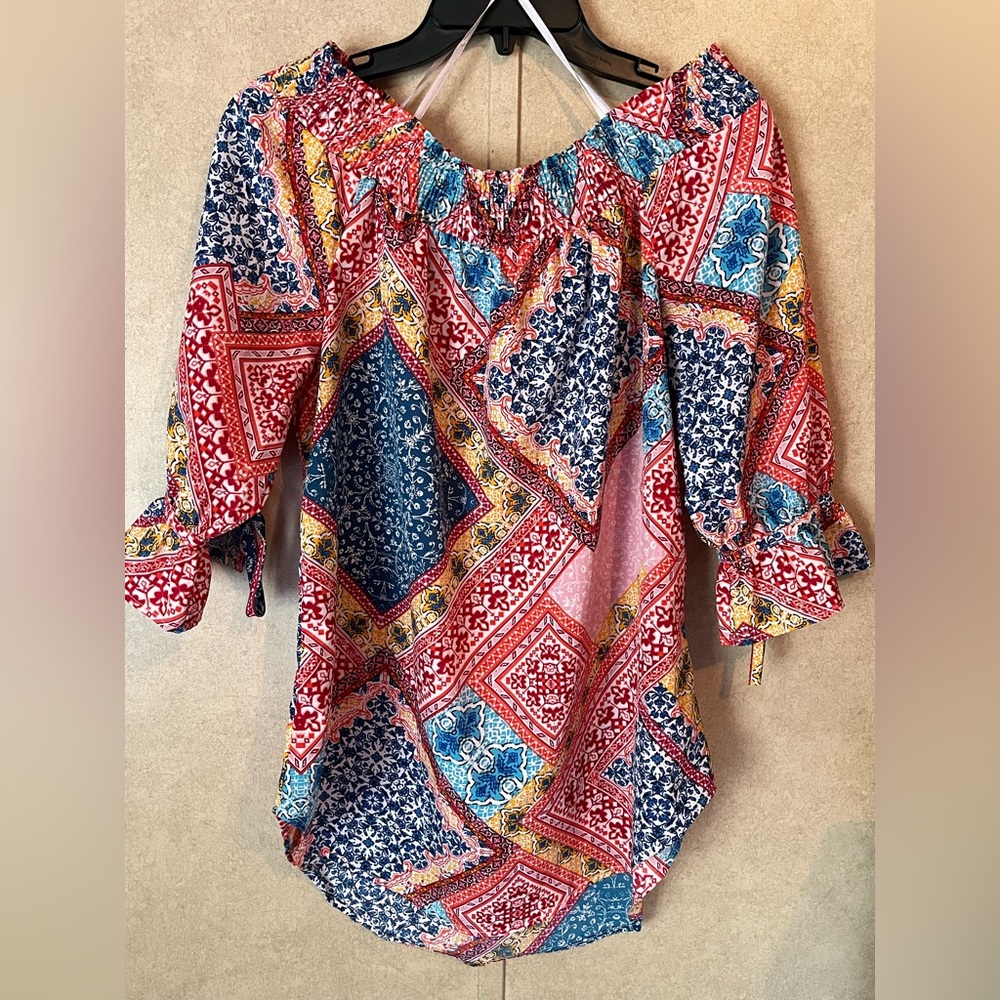 Colorful Patchwork Women's Blouse